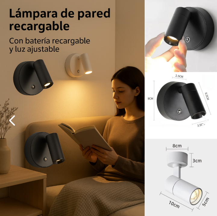 Lampara Recargable De Pared USB